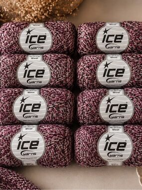Ice Yarns Lot 8 Pink Gray Black Marled Yarn Soft Knitting Crochet Color #44368